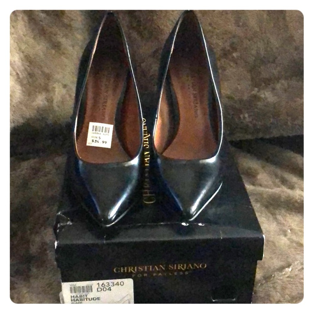 Black Leather Heels
